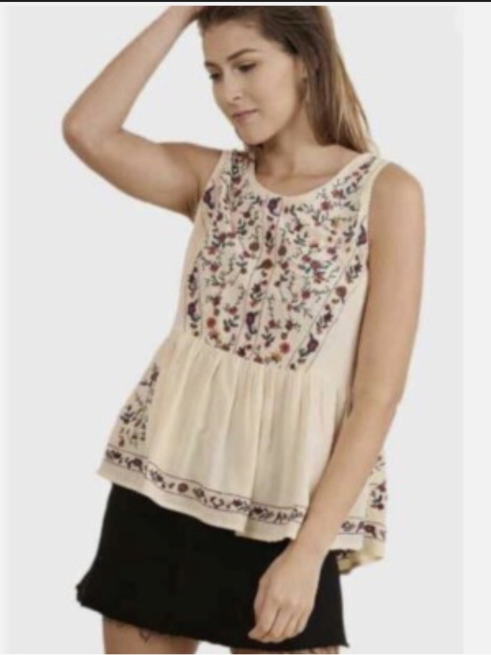 Urban Outfitters Umgee
Embroidered Floral Peasant Tank, S